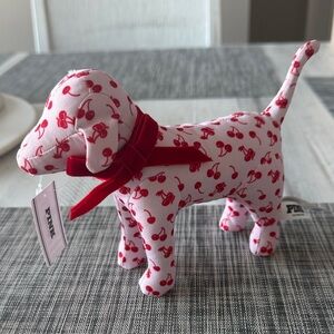 Victoria’s Secret PINK stuffed dog w cherry pattern NWT